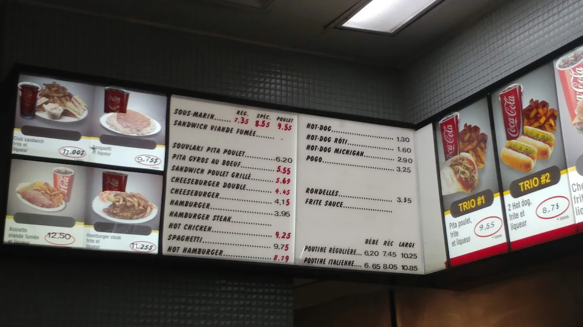 Menu, Restaurant Chez Job