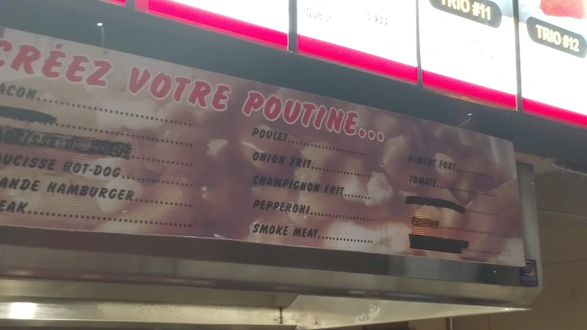 Menu, Restaurant Chez Job