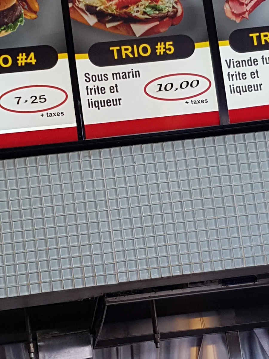 Menu, Restaurant Chez Job