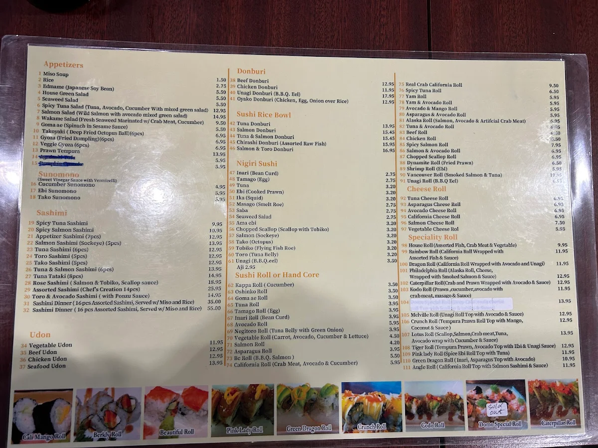 Menu, Domo Sushi(Order from our website&SAVE MORE)