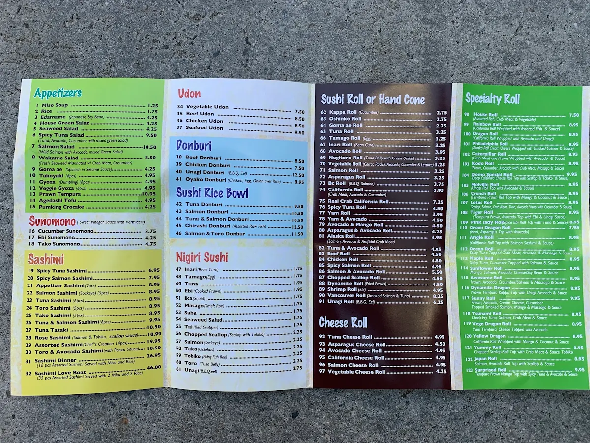 Menu, Domo Sushi(Order from our website&SAVE MORE)