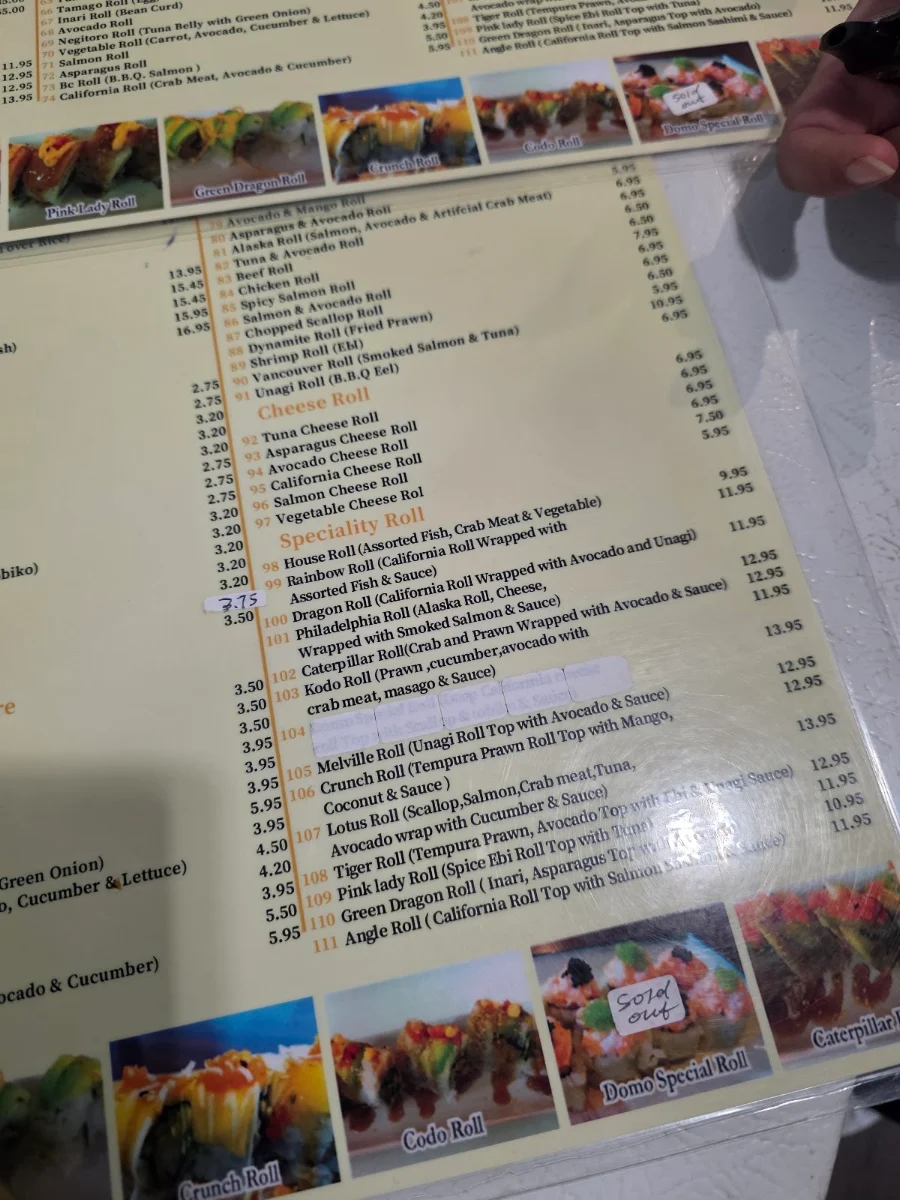Menu, Domo Sushi(Order from our website&SAVE MORE)