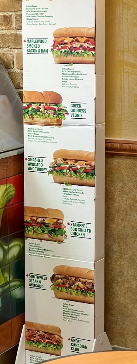 Menu, Subway