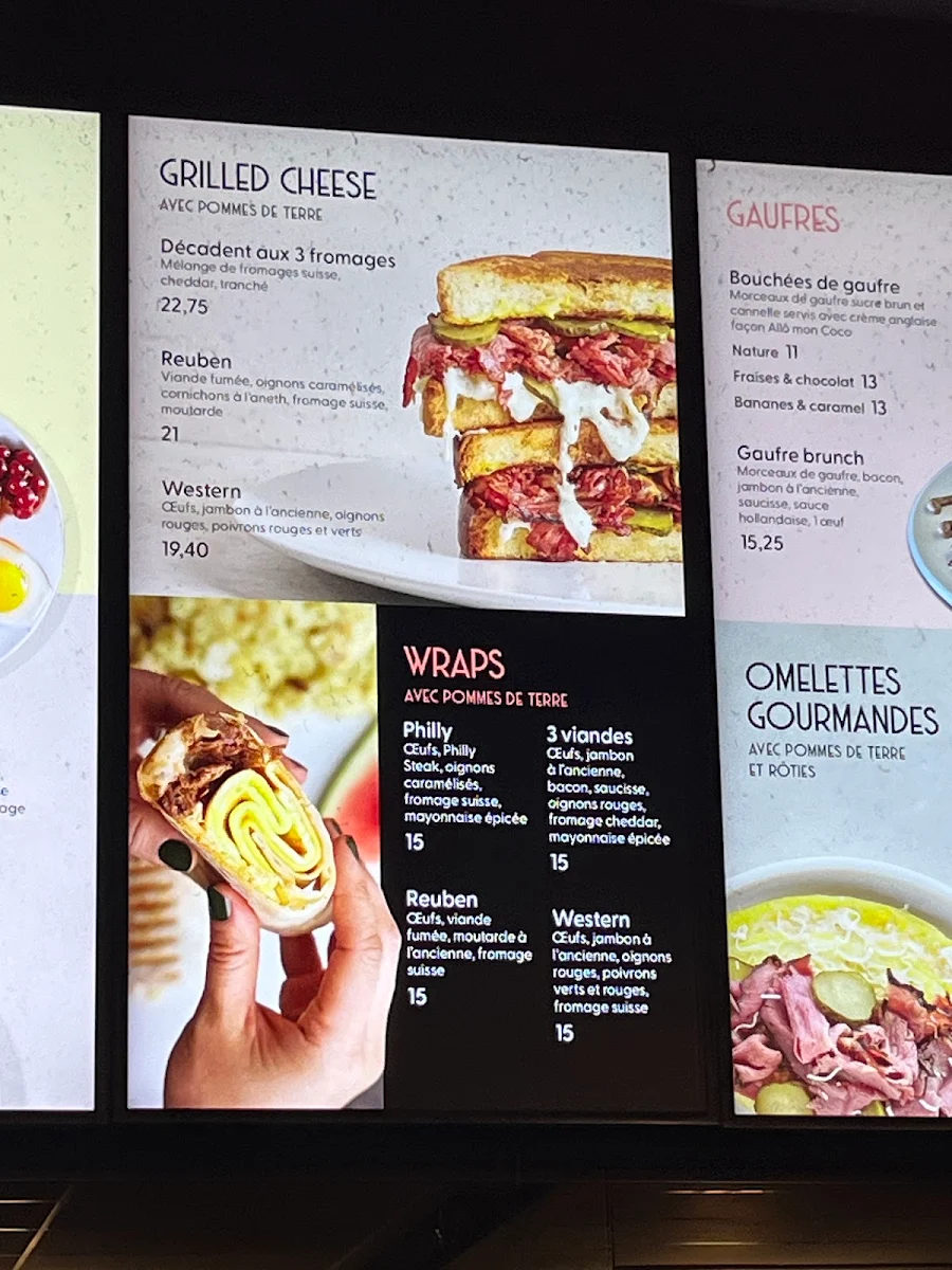 Menu, Allô mon Coco Aéroport de Montréal
