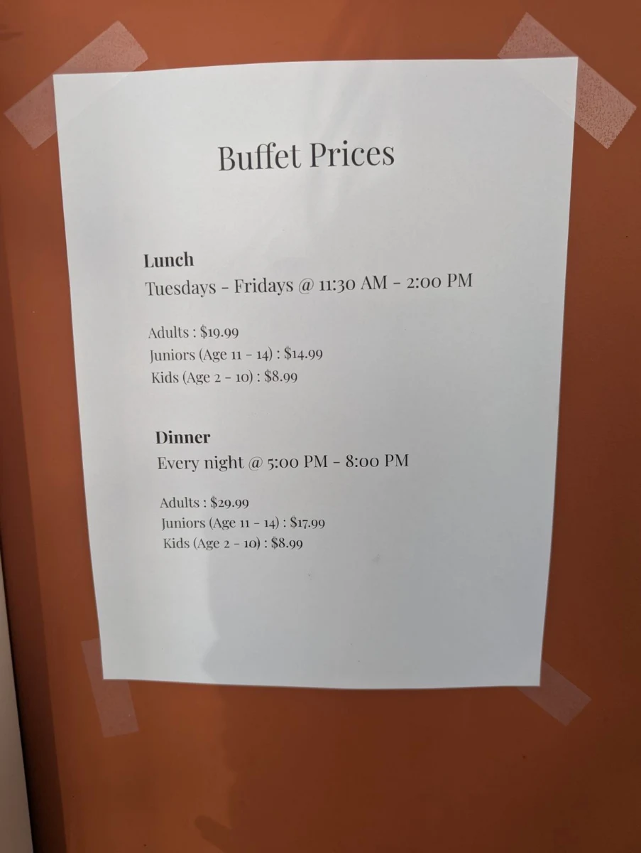 Menu, Airdrie Wok