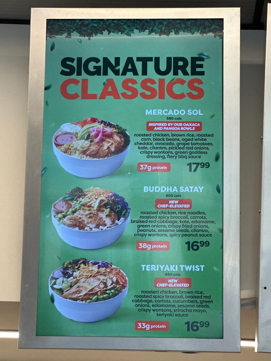 Menu, Freshii