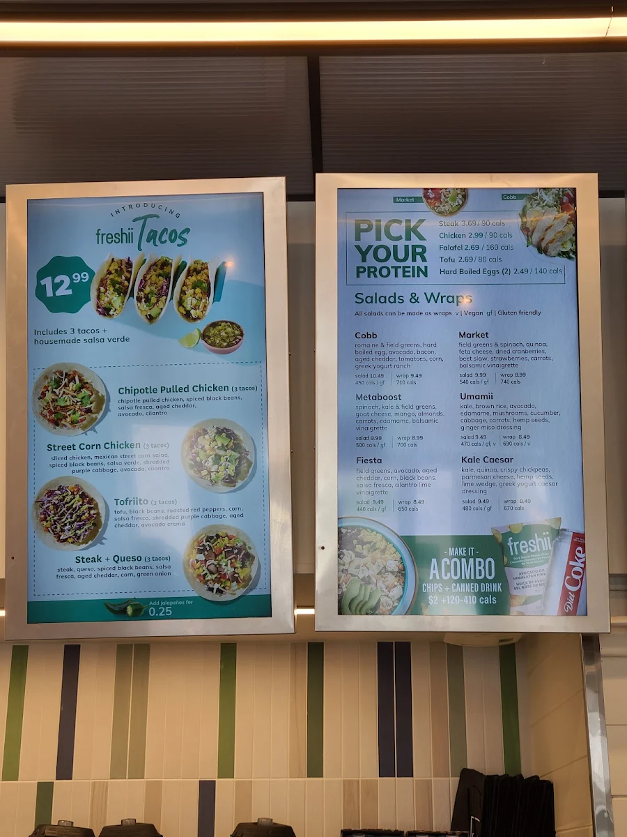 Menu, Freshii