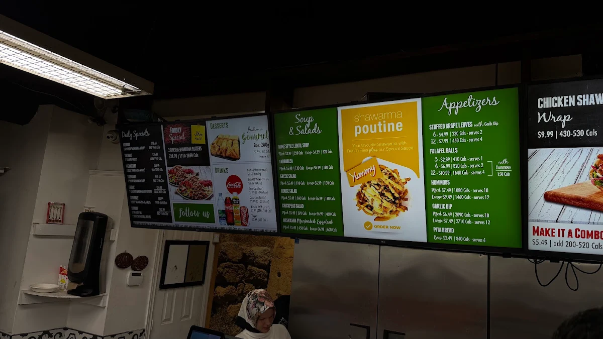 Menu, Ali Baba's Middle Eastern Cuisine - 197 Dundas St W