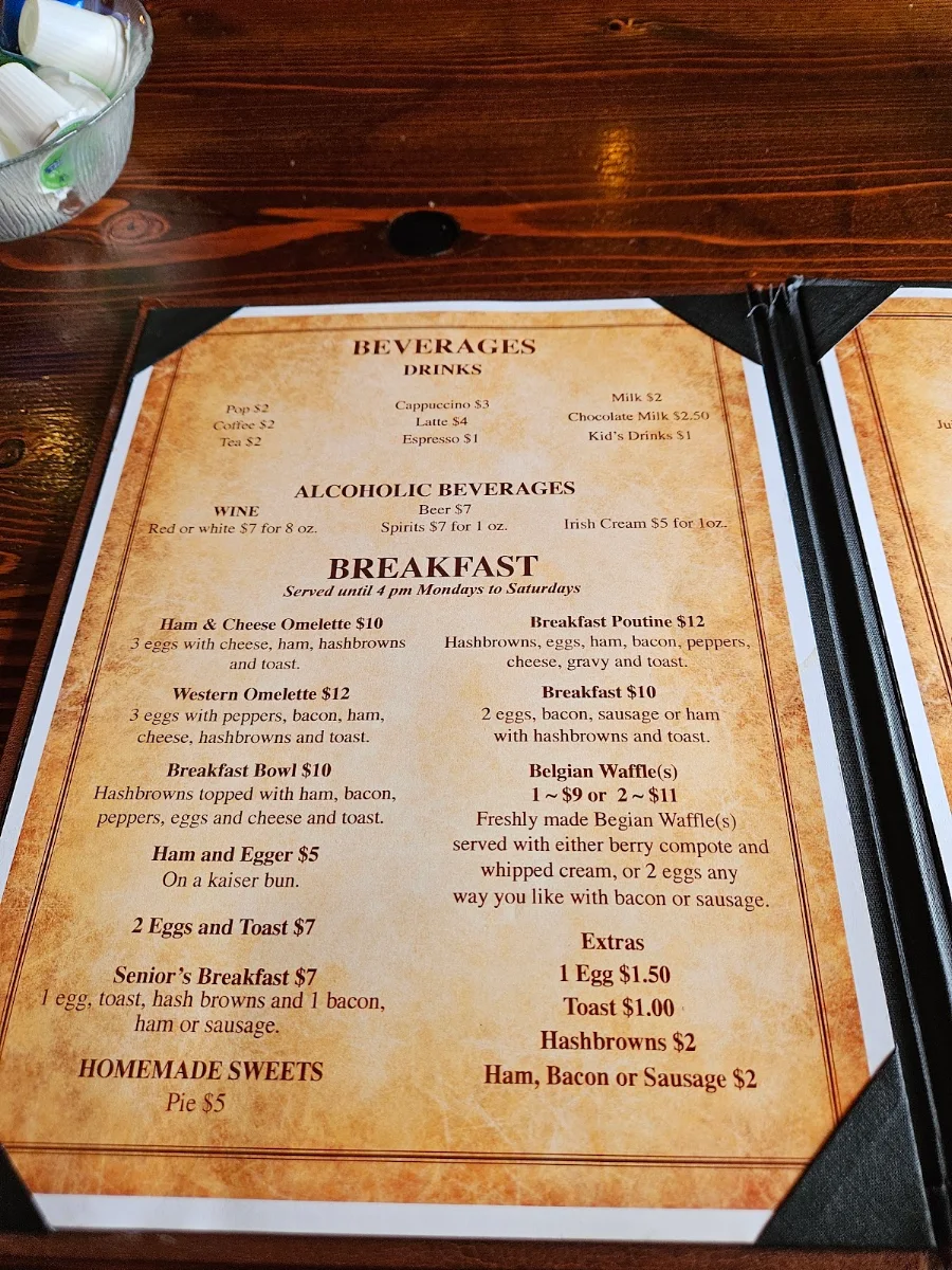 Menu, Neerlandia Coop Restaurant