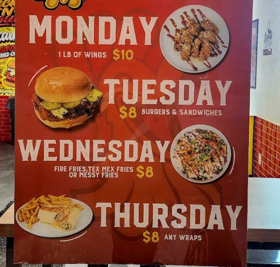 Menu, Chicken N' Dough Express