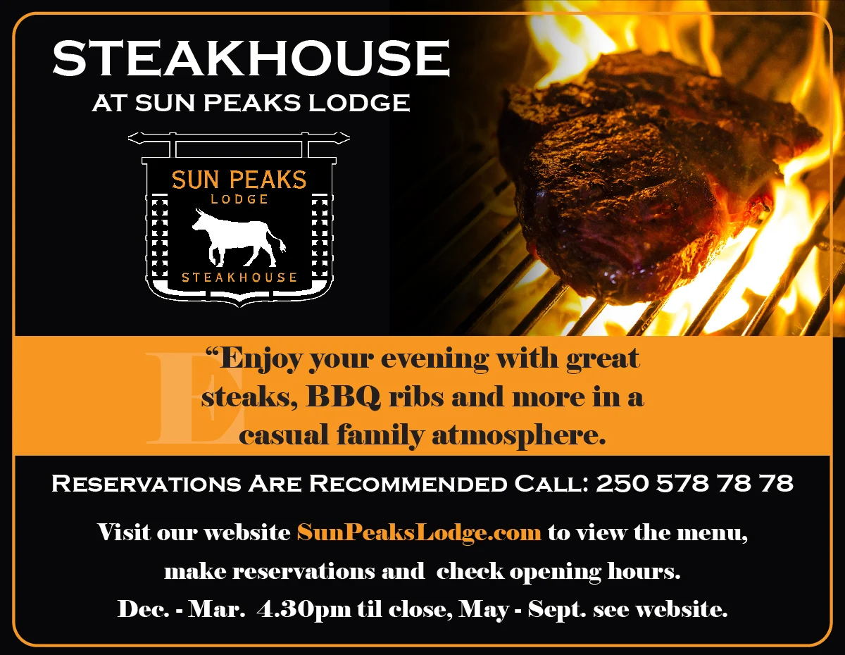 Menu, Steakhouse at Sun Peaks Lodge