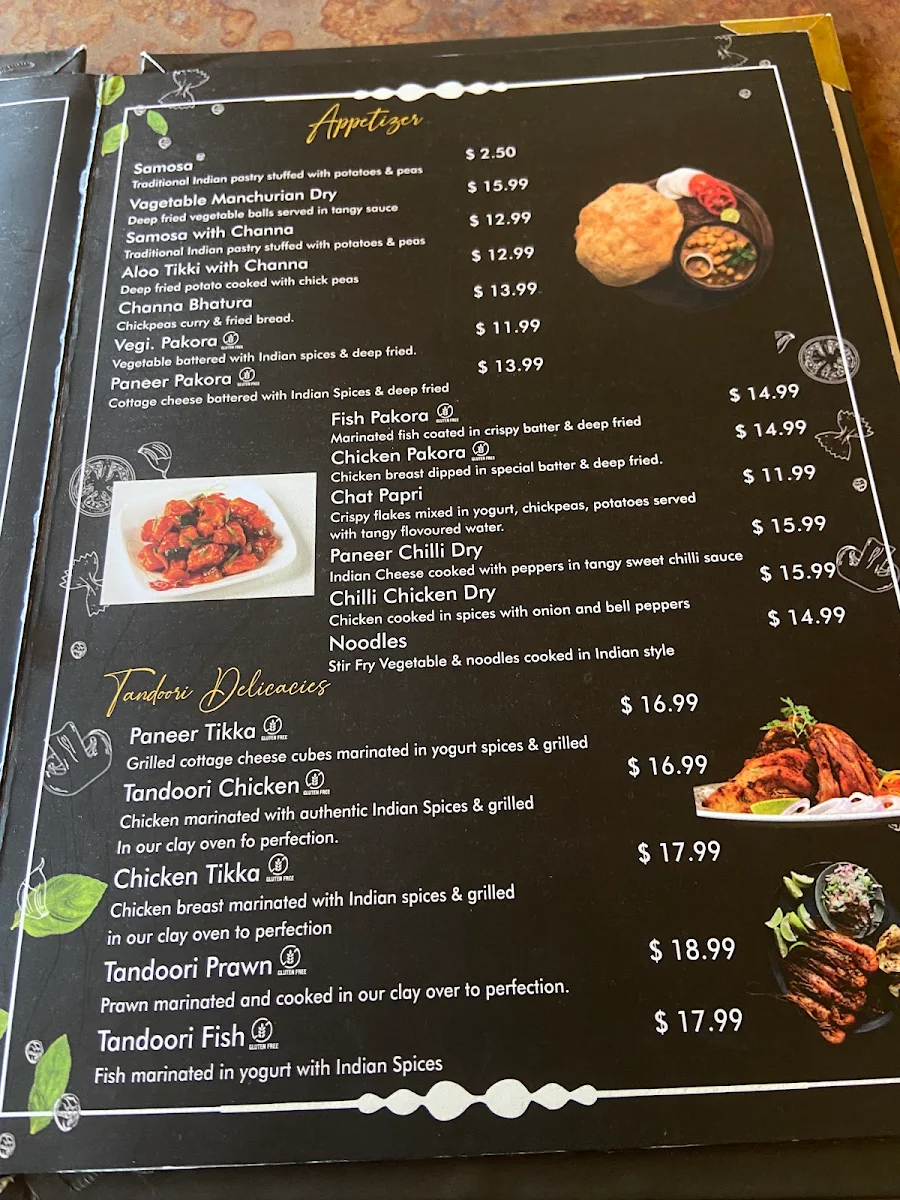 Menu, Lakeview Tandoori Bistro