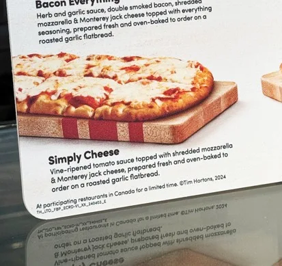Menu, Tim Hortons