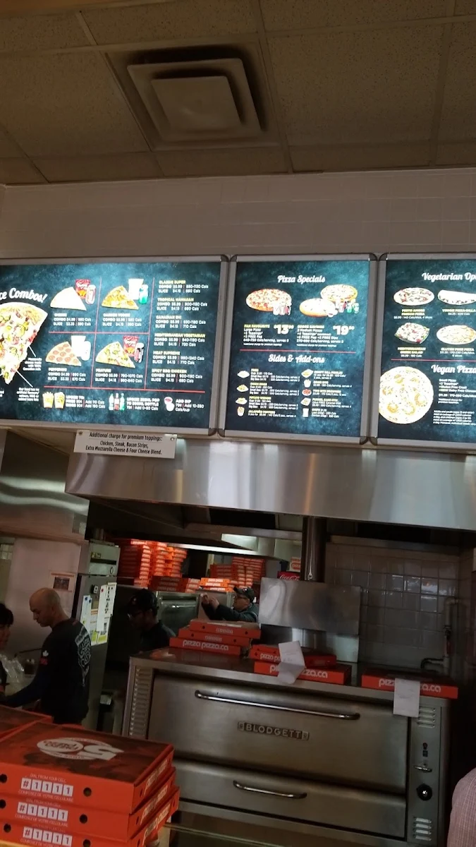 Menu, Pizza Pizza