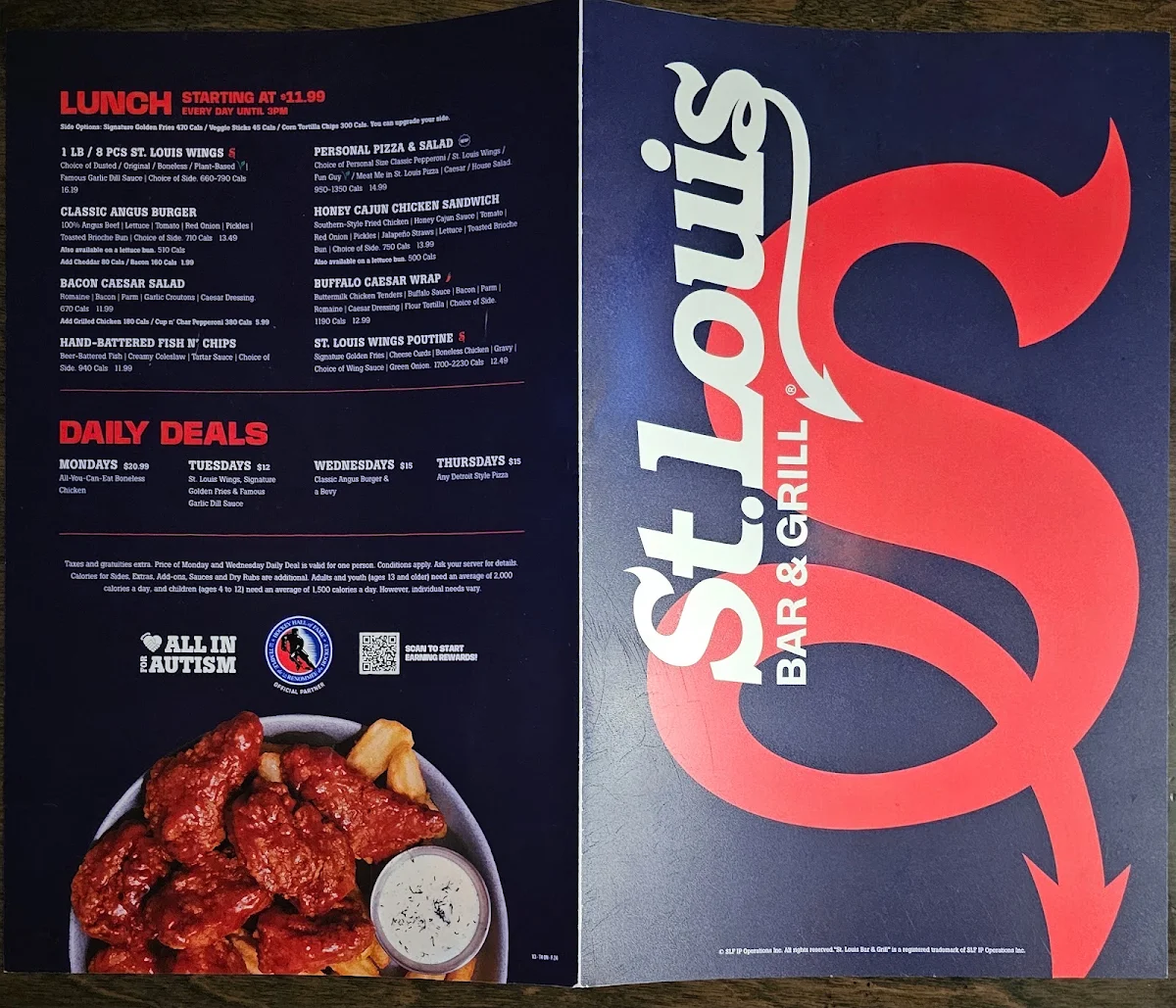 Menu, St. Louis Bar & Grill