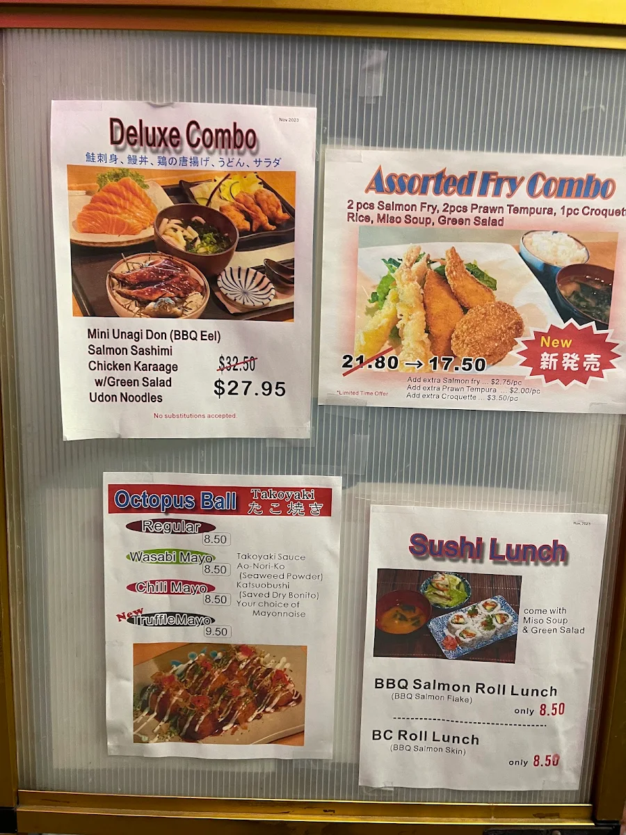 Menu, Fukuroku Sushi Express