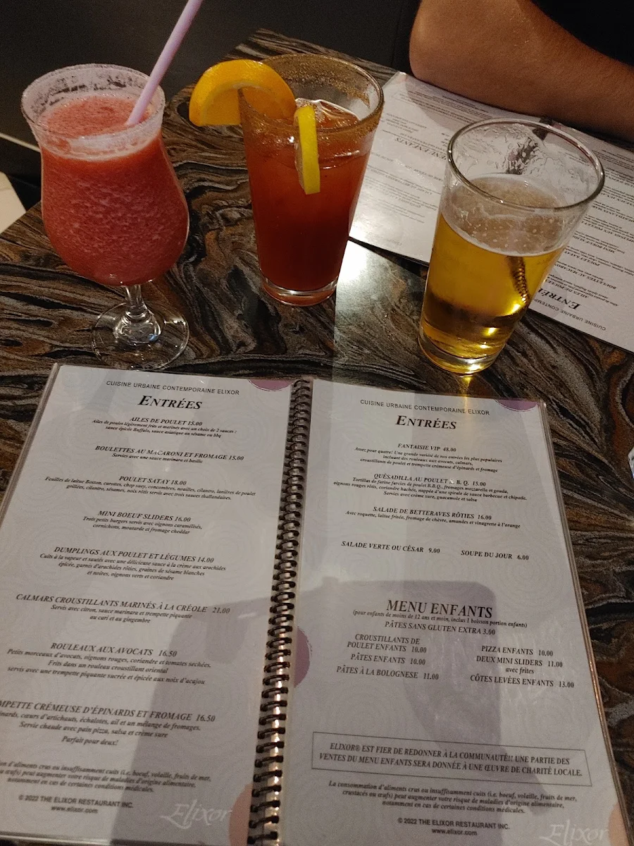 Menu, Elixor