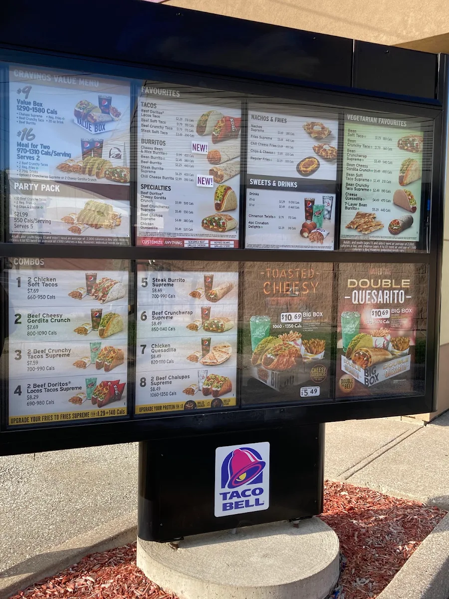 Menu, Taco Bell