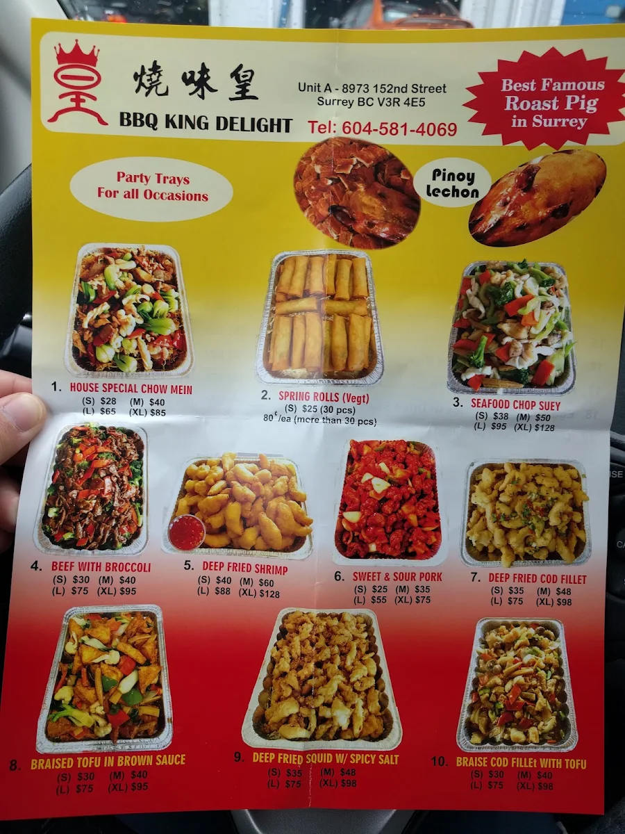 Menu, BBQ King Delight