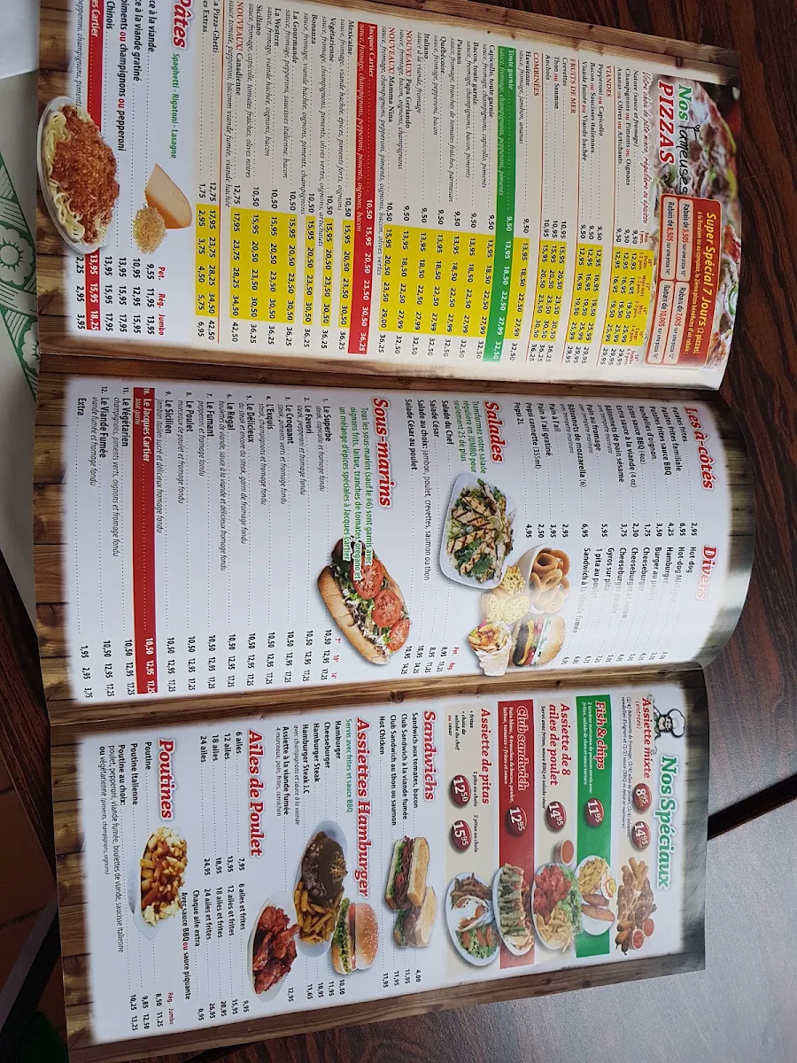 Menu, Jacques Cartier Pizza - St-Hubert