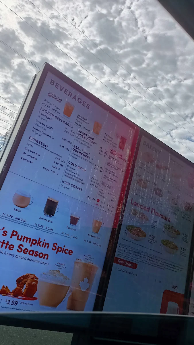 Menu, Tim Hortons