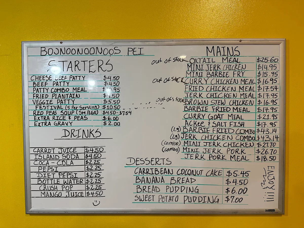 Menu, Boonoonoonoos