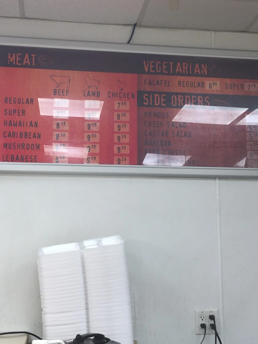 Menu, Donair Affair