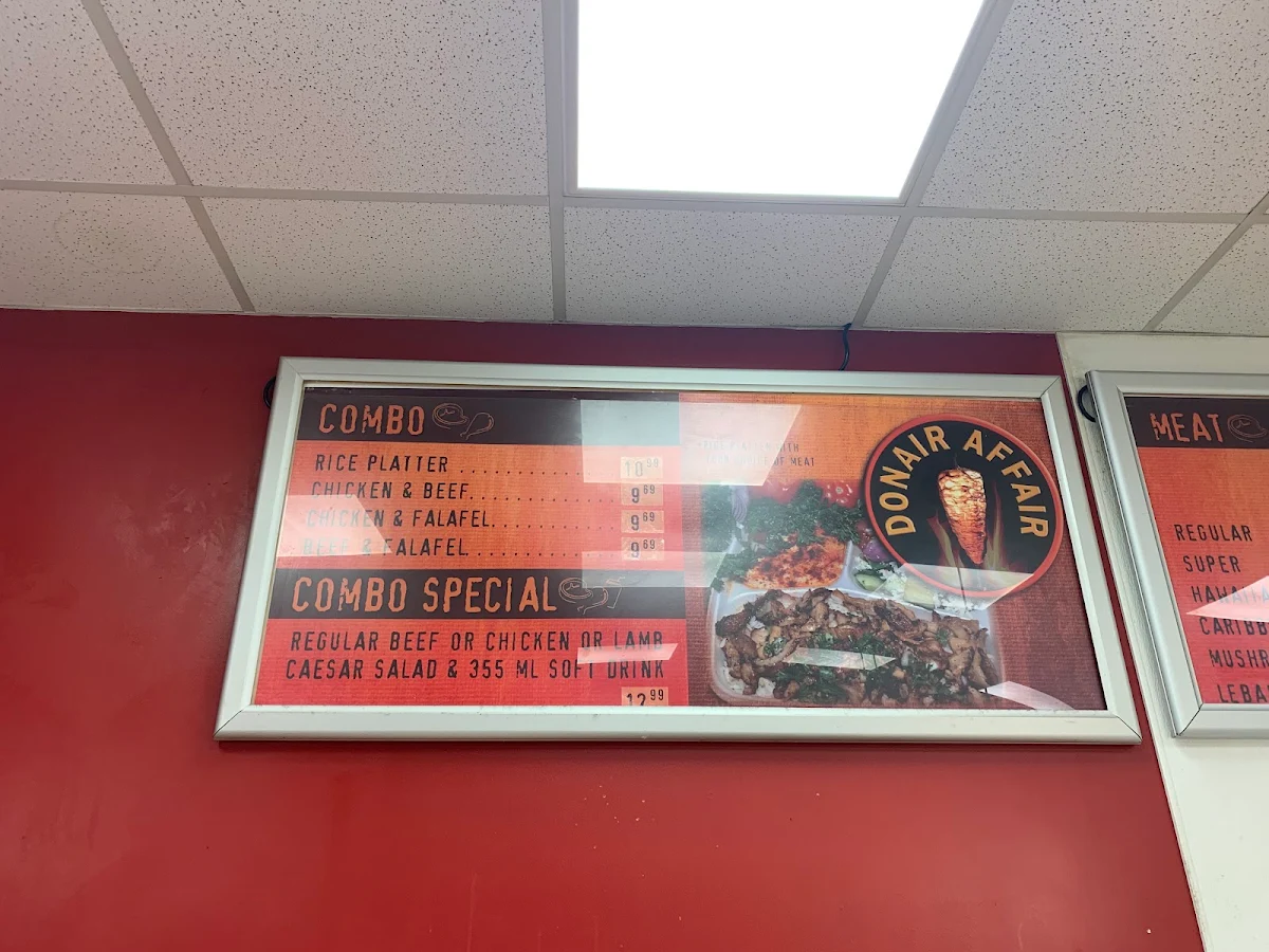 Menu, Donair Affair