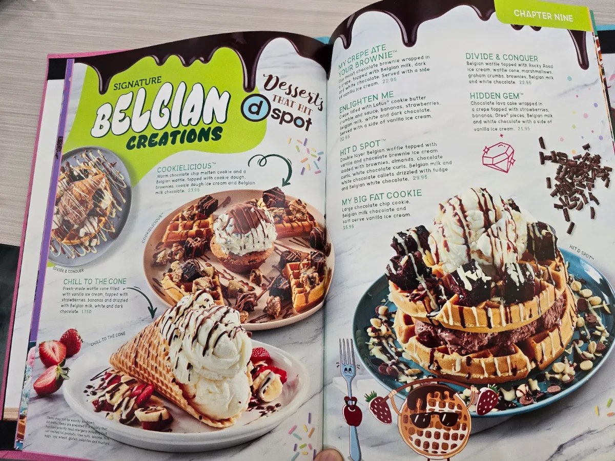 Menu, D Spot Desserts Winnipeg