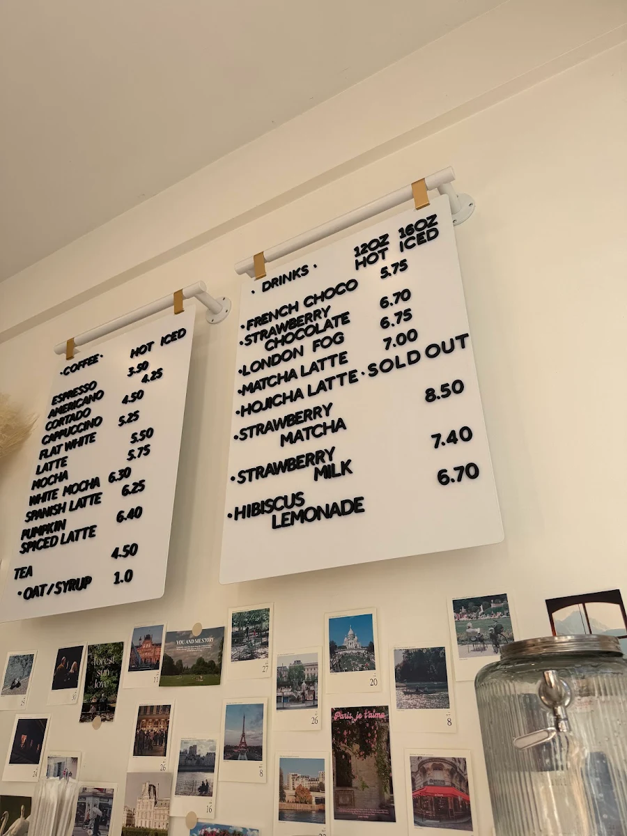 Menu, Cafe C'est si bon