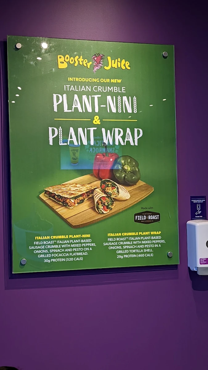 Menu, Booster Juice