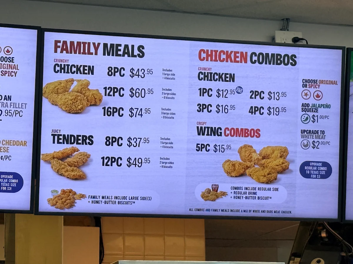 Menu, Church's Chicken