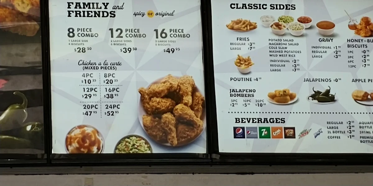 Menu, Church's Chicken