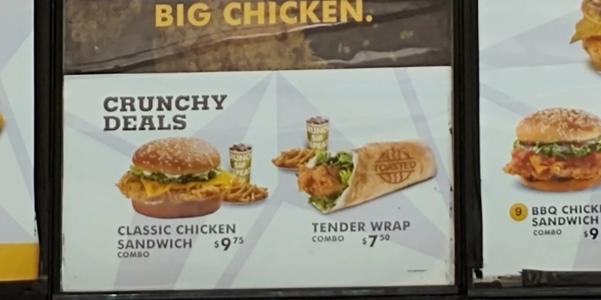Menu, Church's Chicken