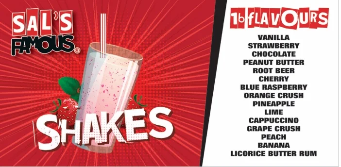 Menu, Sal's Famous Morinville