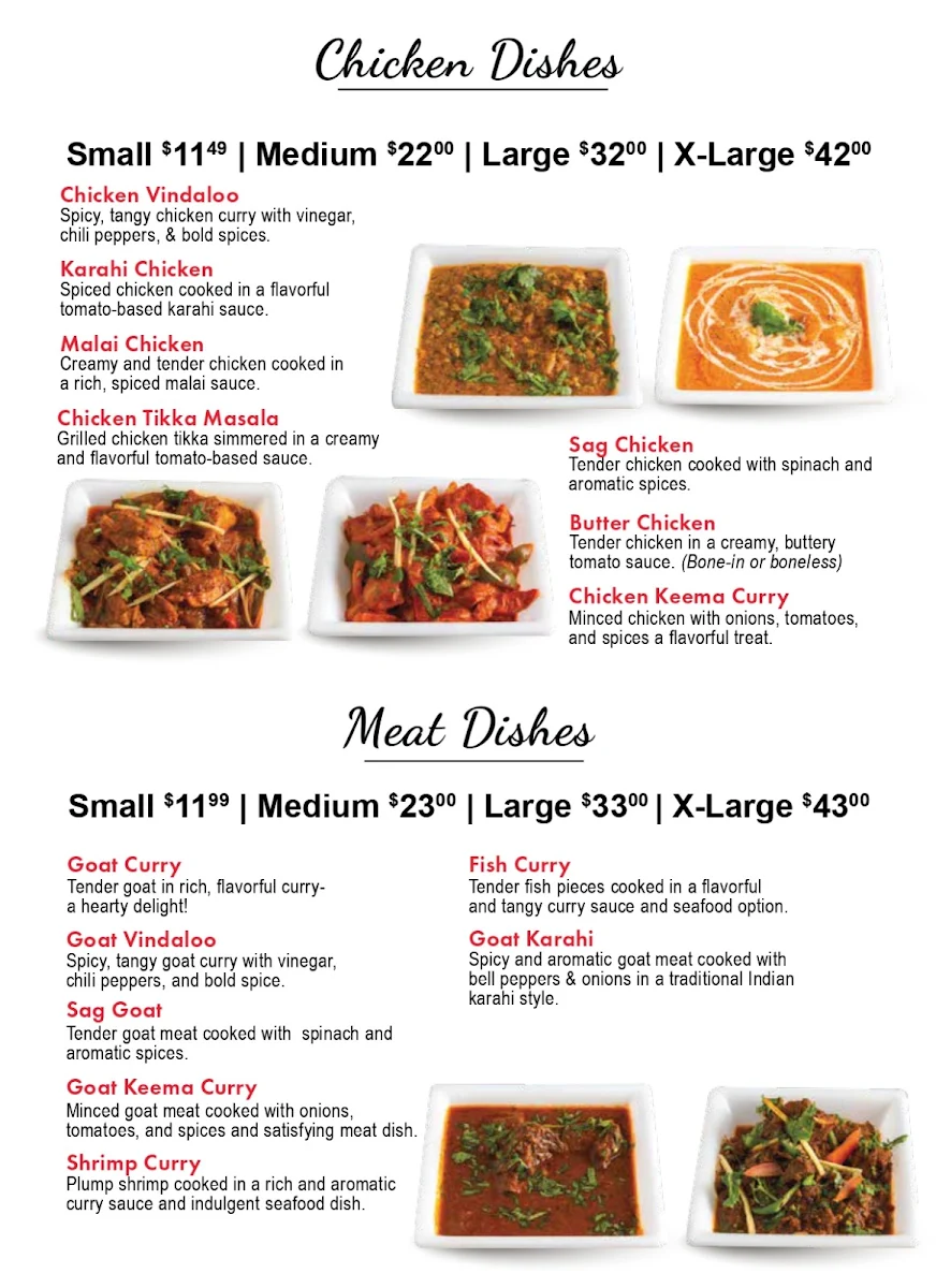 Menu, MotiMahal Restaurant - Mississauga
