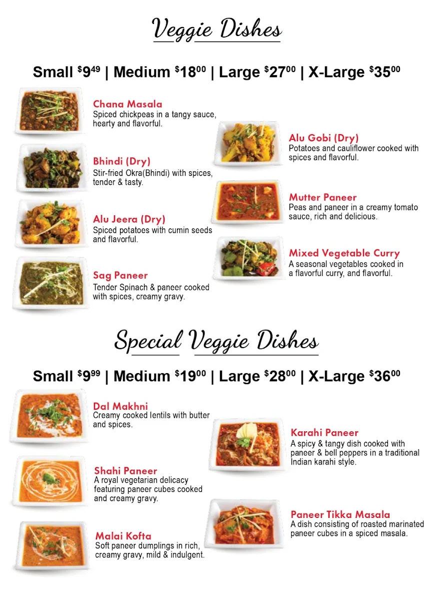 Menu, MotiMahal Restaurant - Mississauga