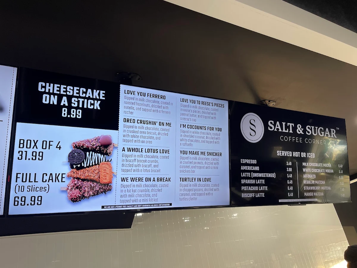 Menu, Salt & Sugar Dessert Bar
