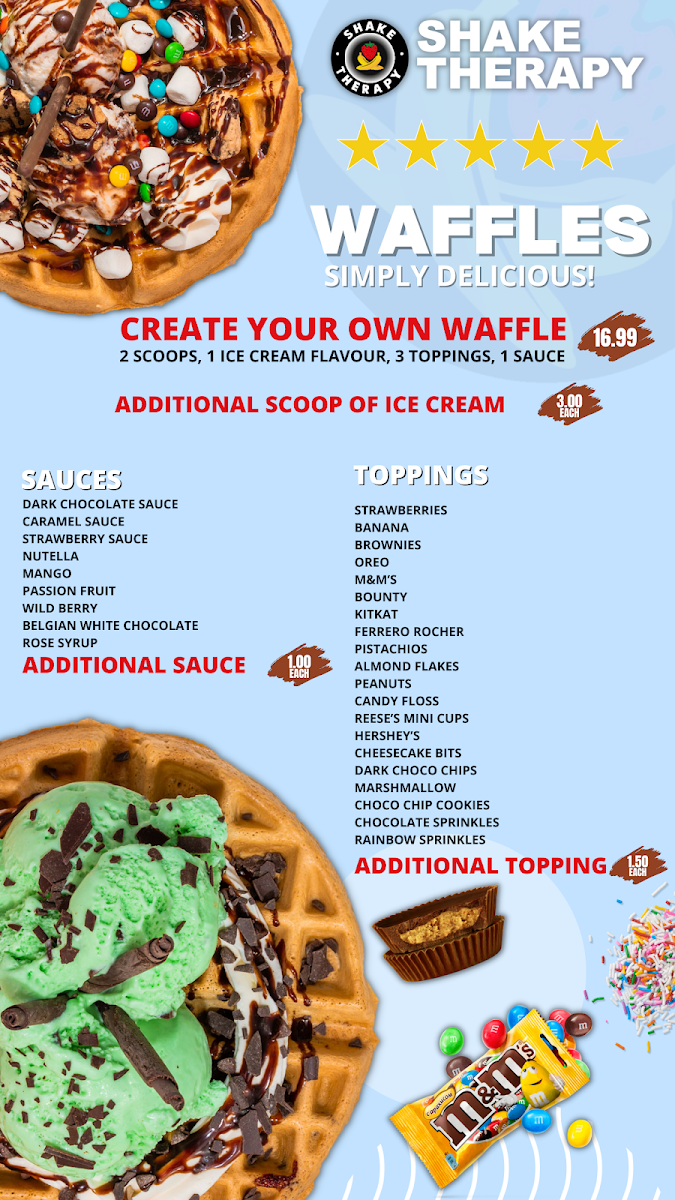Menu, Shake Therapy Courtice
