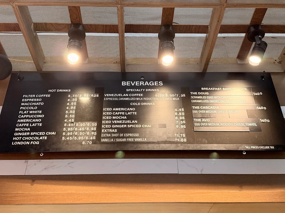 Menu, 49th Parallel Café & Lucky's Doughnuts - Thurlow