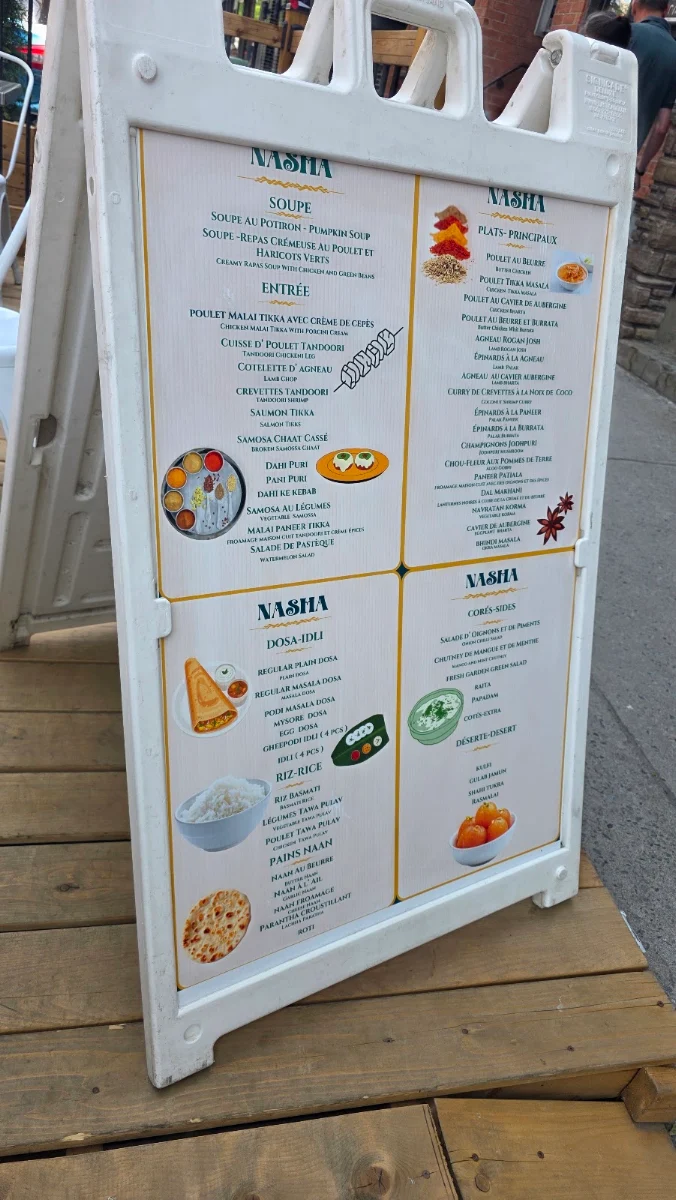 Menu, RESTAURANT INDIAN NASHA