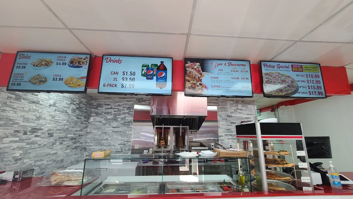 Menu, Canadian Pizza Unlimited & Donair