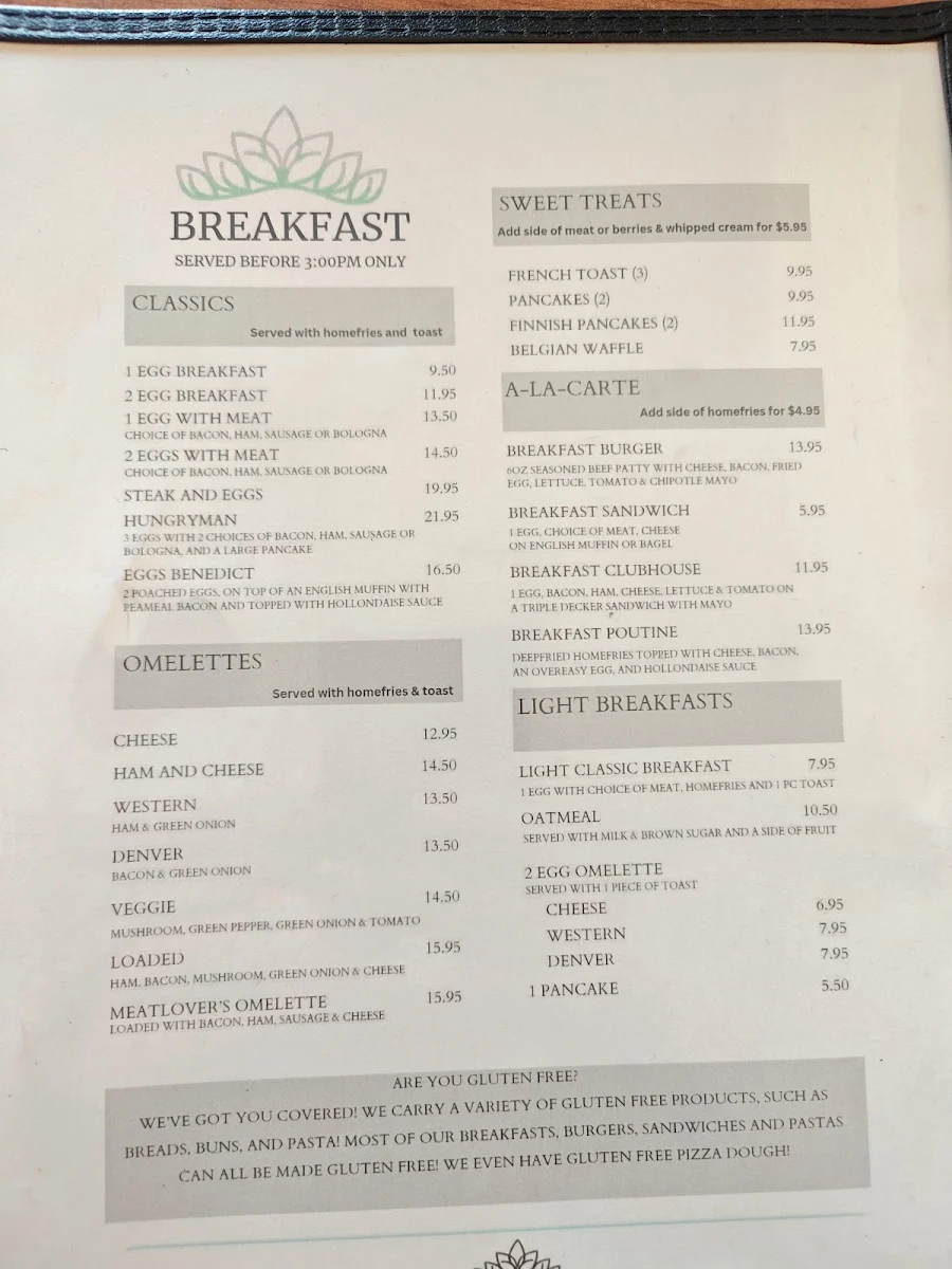 Menu, Ambrosia Family Restaurant