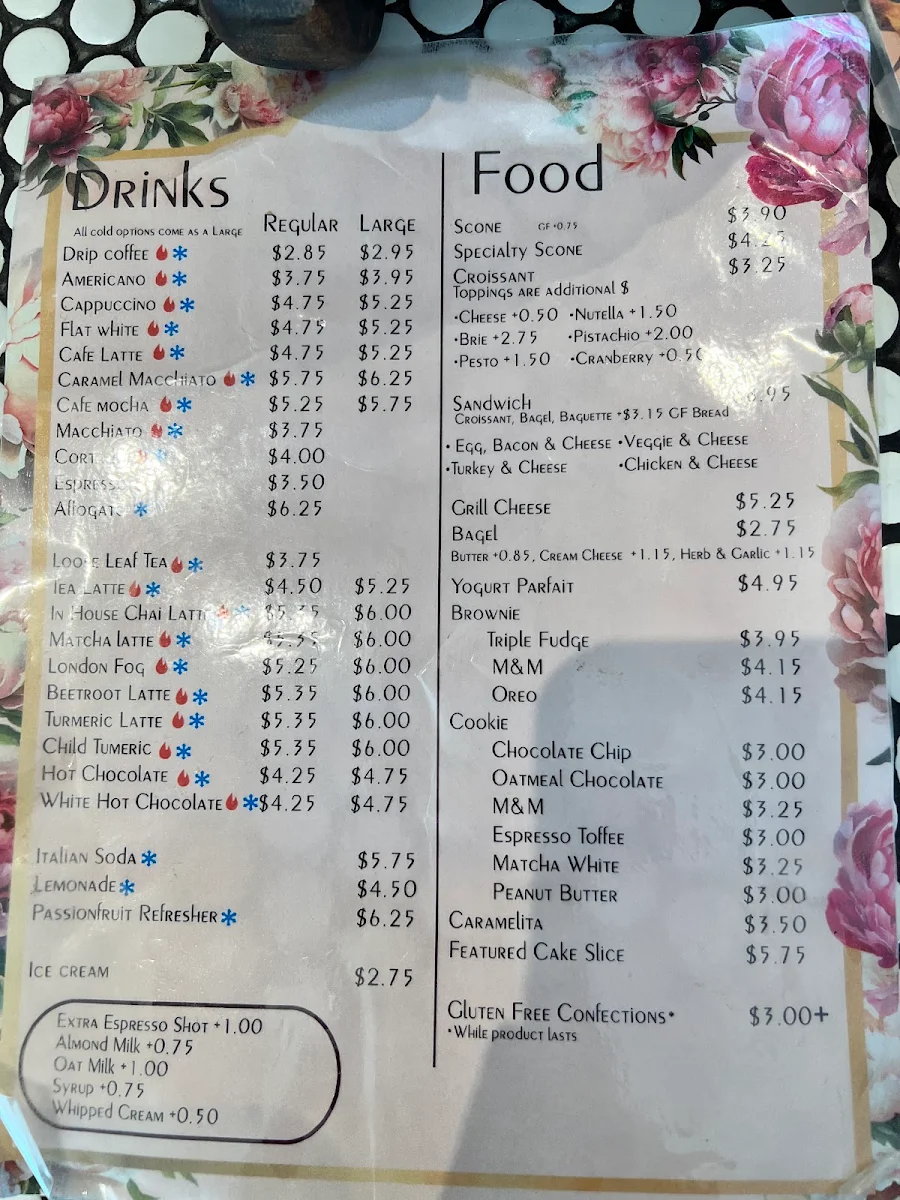 Menu, Butter & Cup Café & Tea House