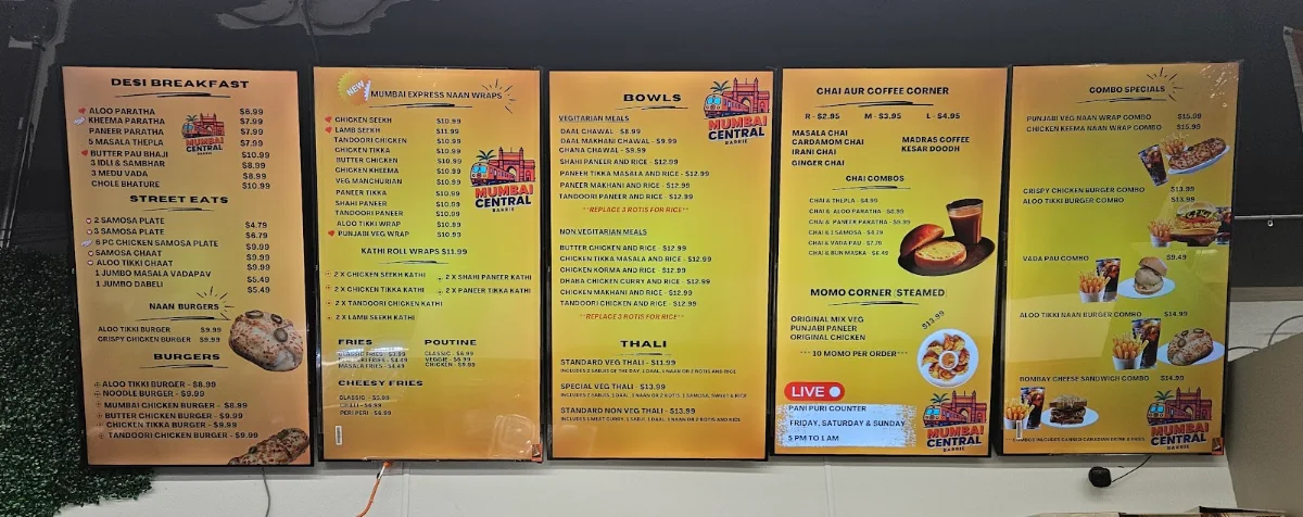 Menu, Mumbai Central
