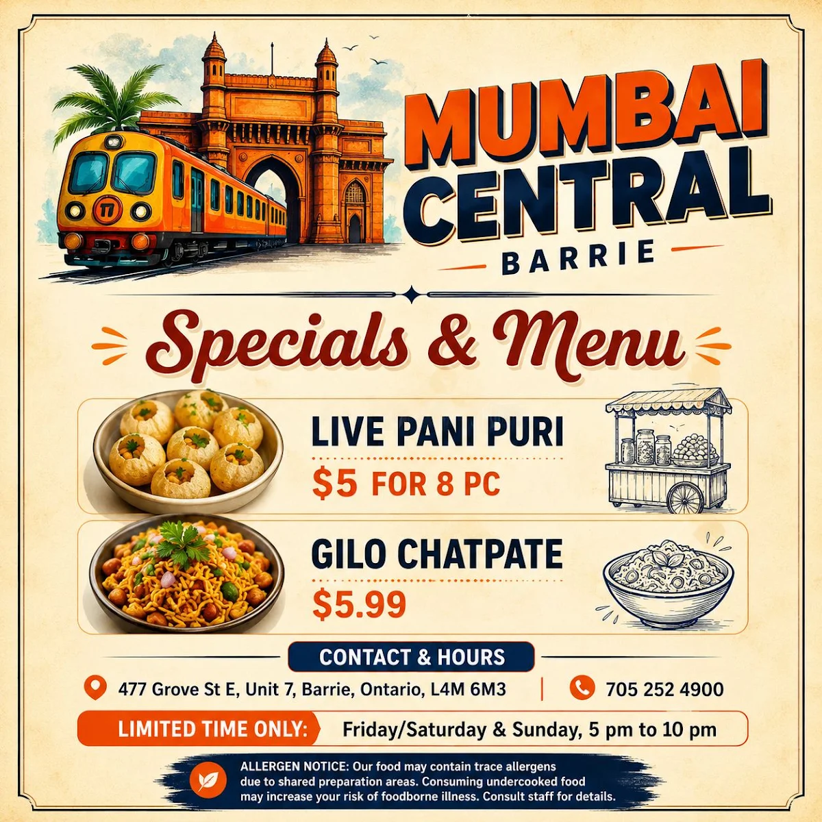 Menu, Mumbai Central