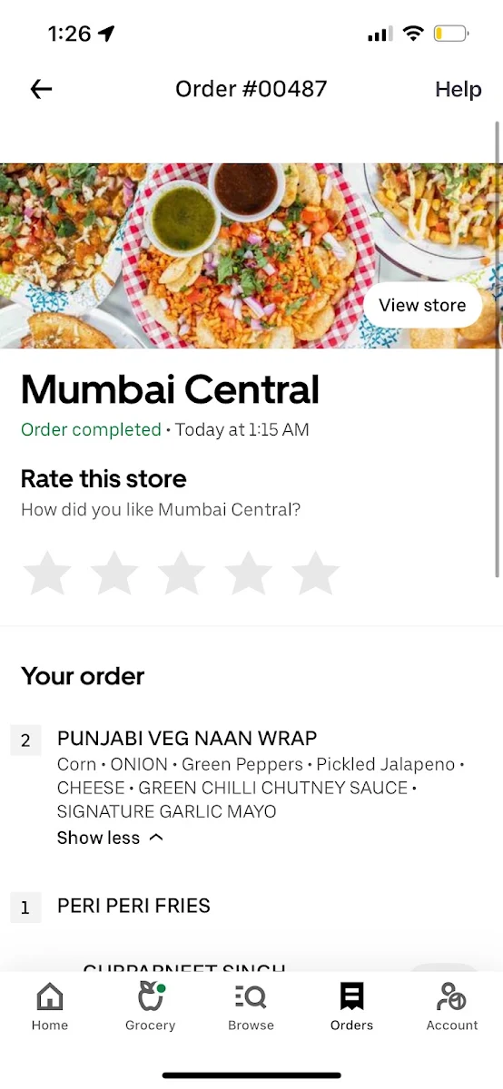 Menu, Mumbai Central