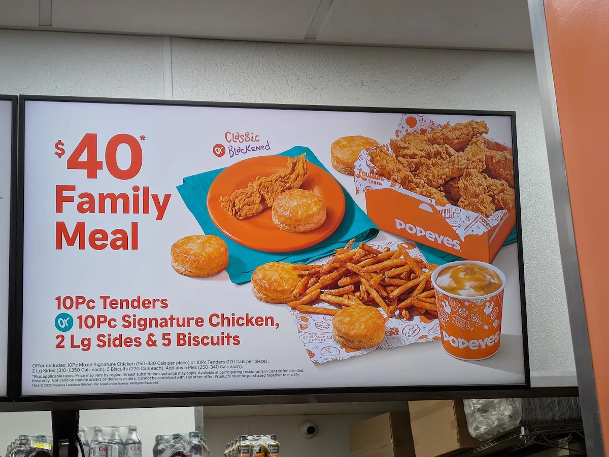 Menu, Popeyes Louisiana Kitchen