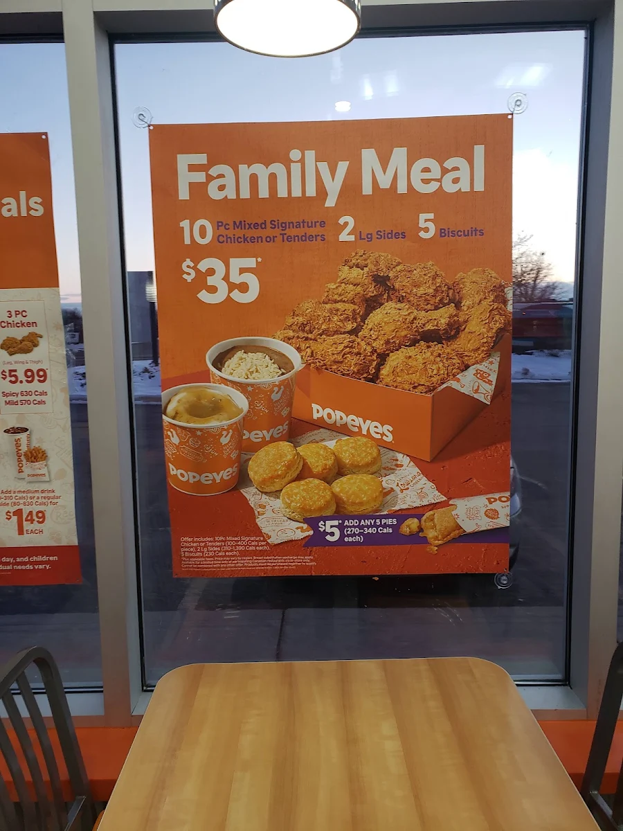 Menu, Popeyes Louisiana Kitchen