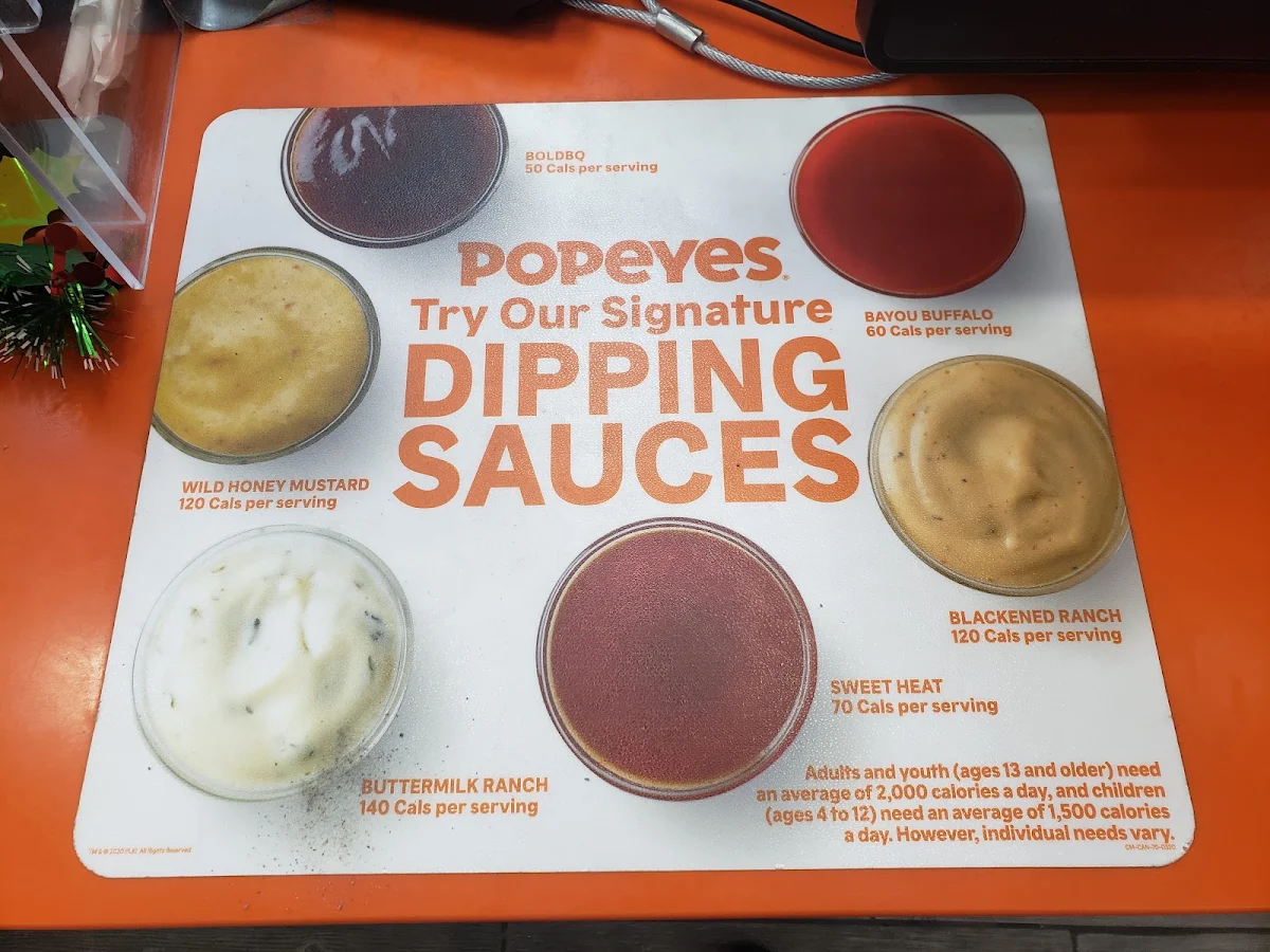 Menu, Popeyes Louisiana Kitchen